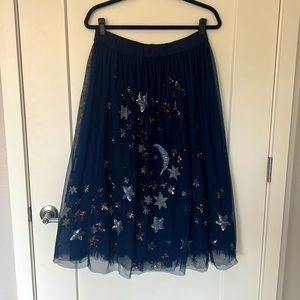 Anthropologie Moulinette Soeurs Moon and Stars Tulle Mesh Skirt